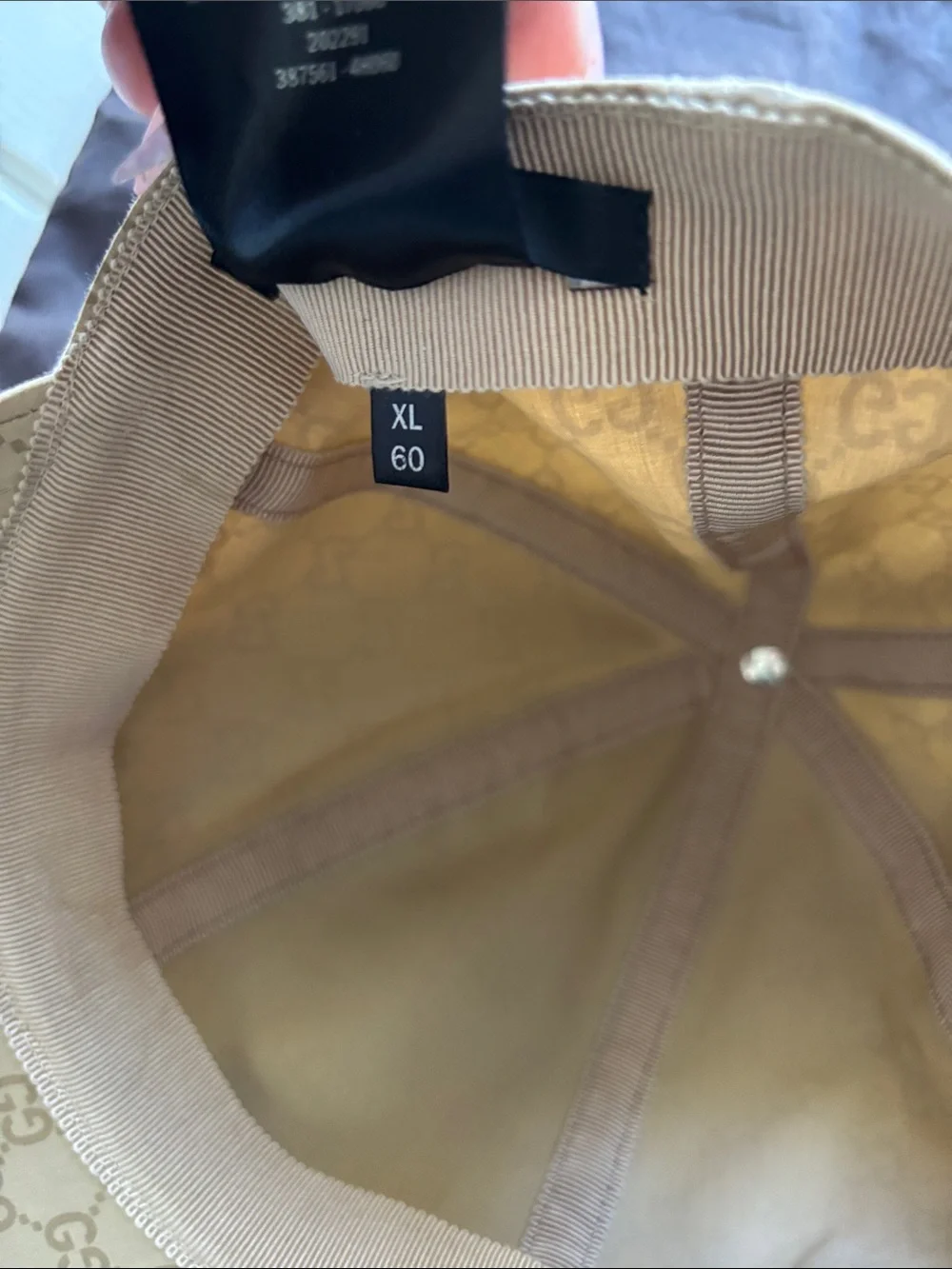 Gucci Beige GG Monogram Baseball Cap